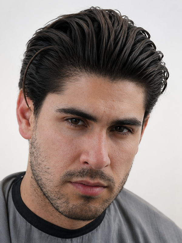 Moderner matter Slick Back mit Undercut
