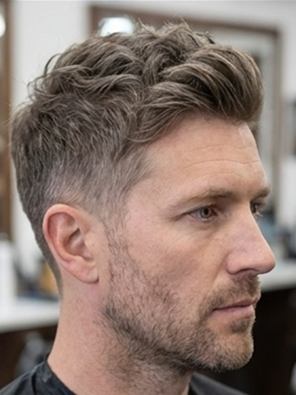 Crew Cut bei einem Mann mit grauem Haar