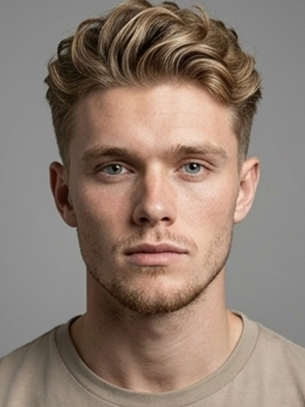 Messy Quiff mit welligem Haar