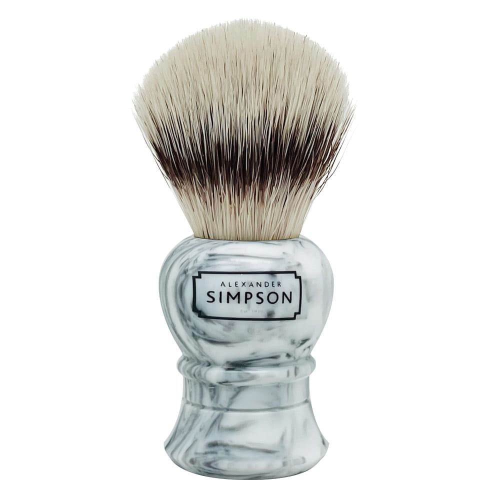 SIMPSONS Shaving Brush Islington S – Synthetic – Faux Italian Marble Grey