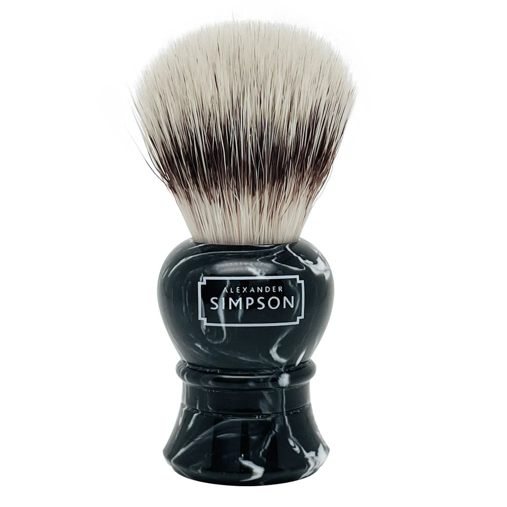 Simpsons Shaving Brush Islington S – Synthetic – Faux Ebony Marble