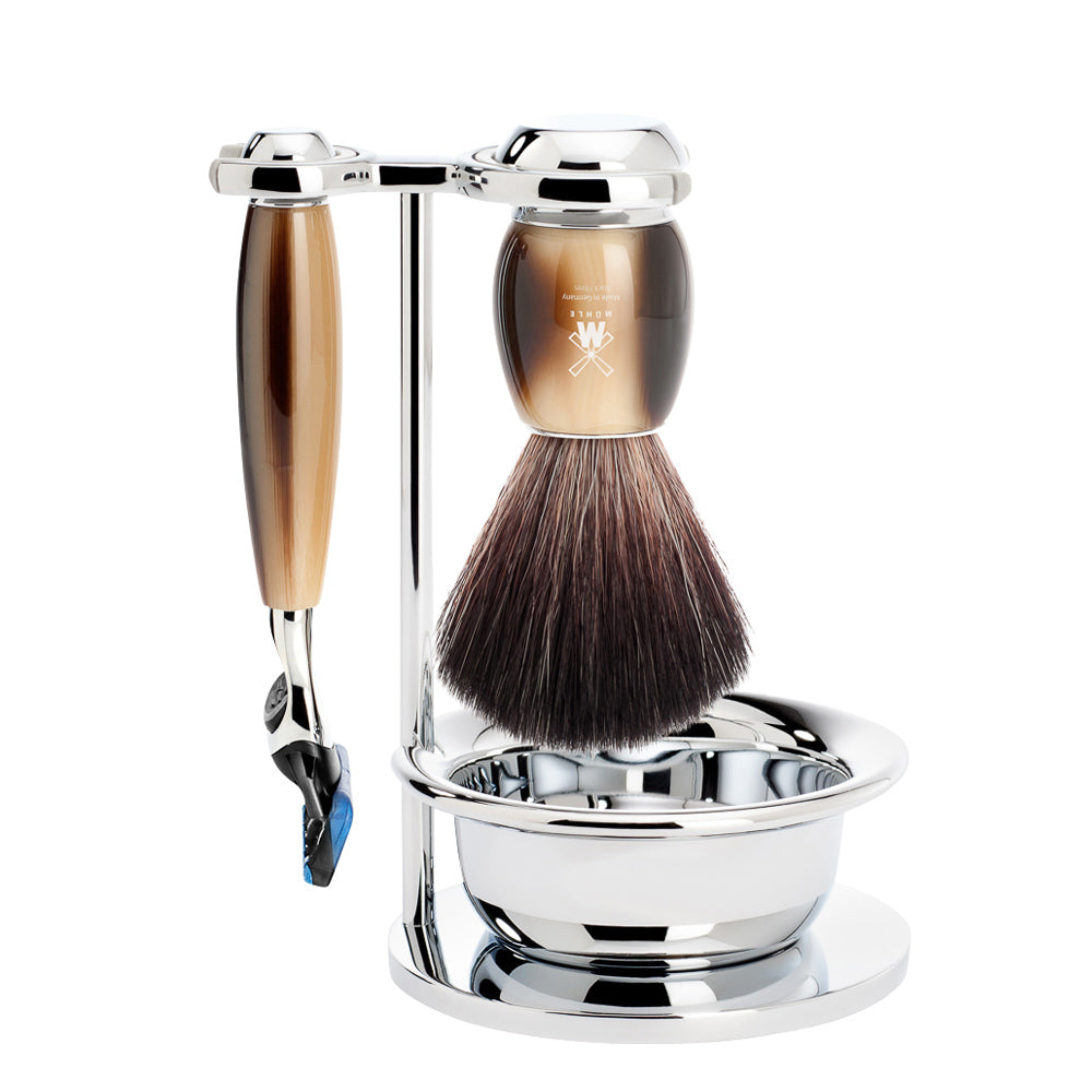 Mühle Vivo Fusion Shaving Set 4-Piece - Horn Brown