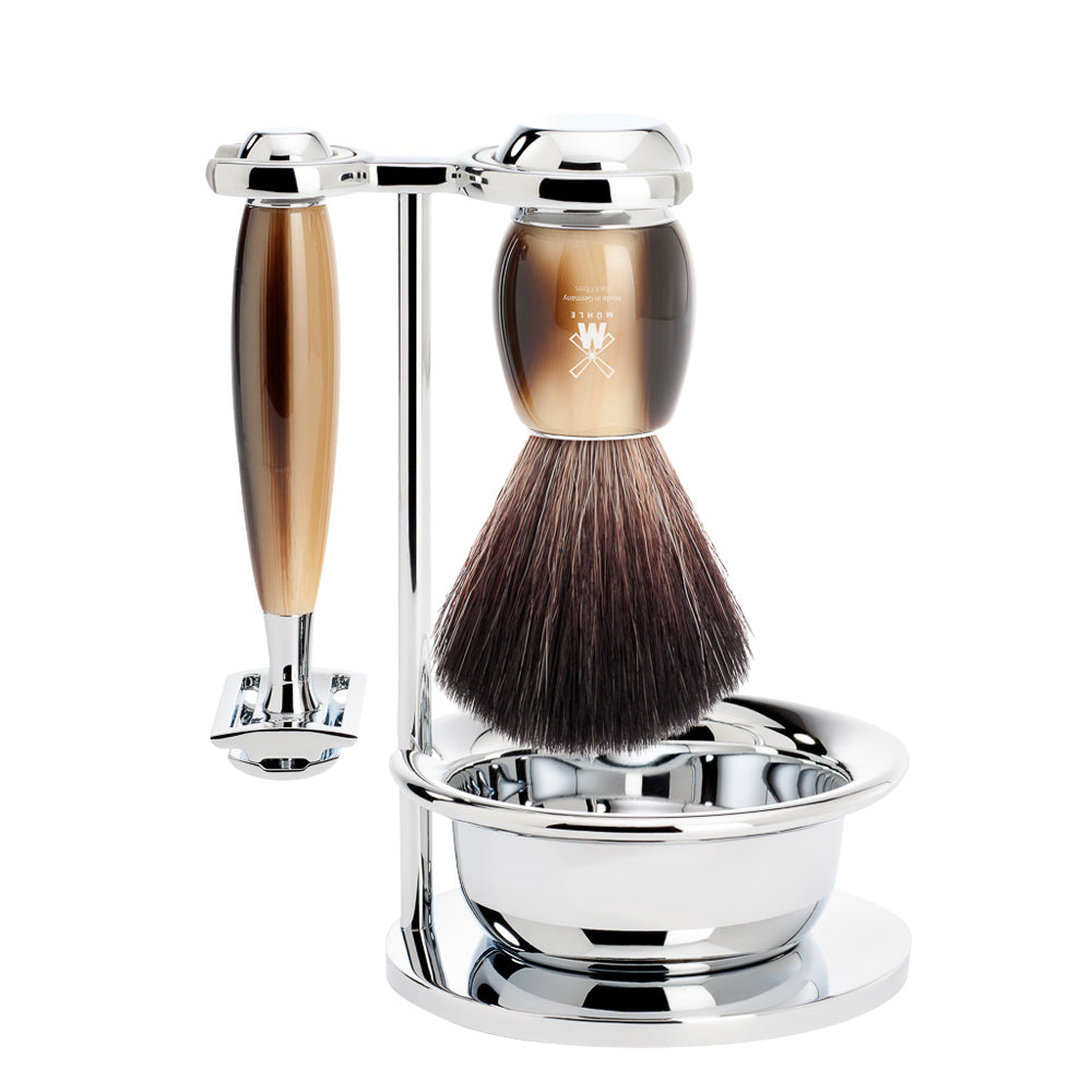 Rasierset Vivo 4-teilig - Horn Braun
