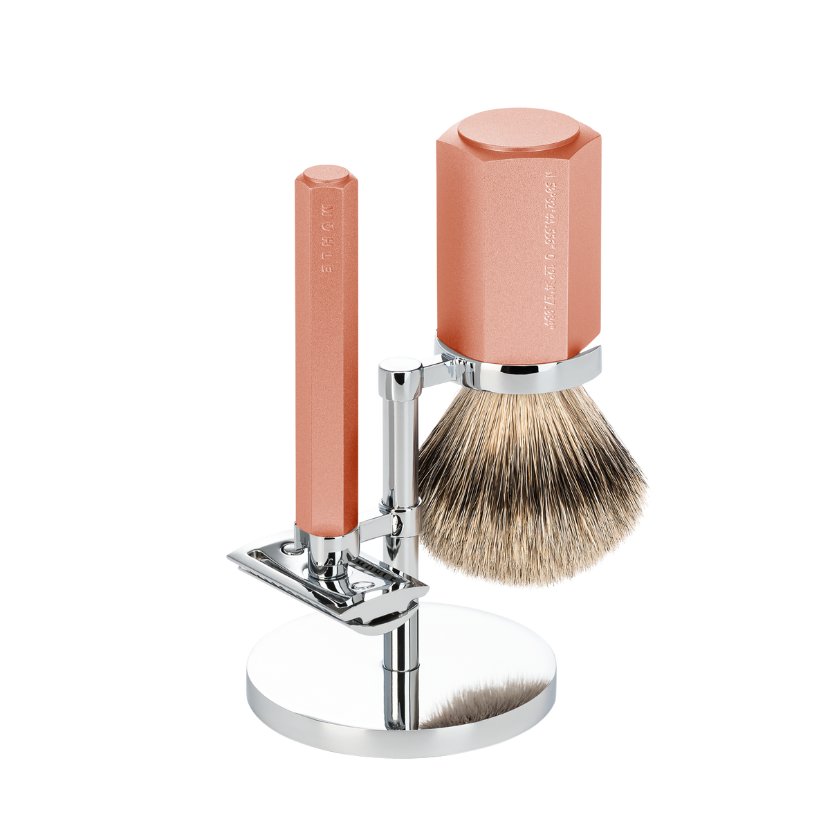 Ensemble de rasage Hexagon Sunrise avec blaireau Silvertip