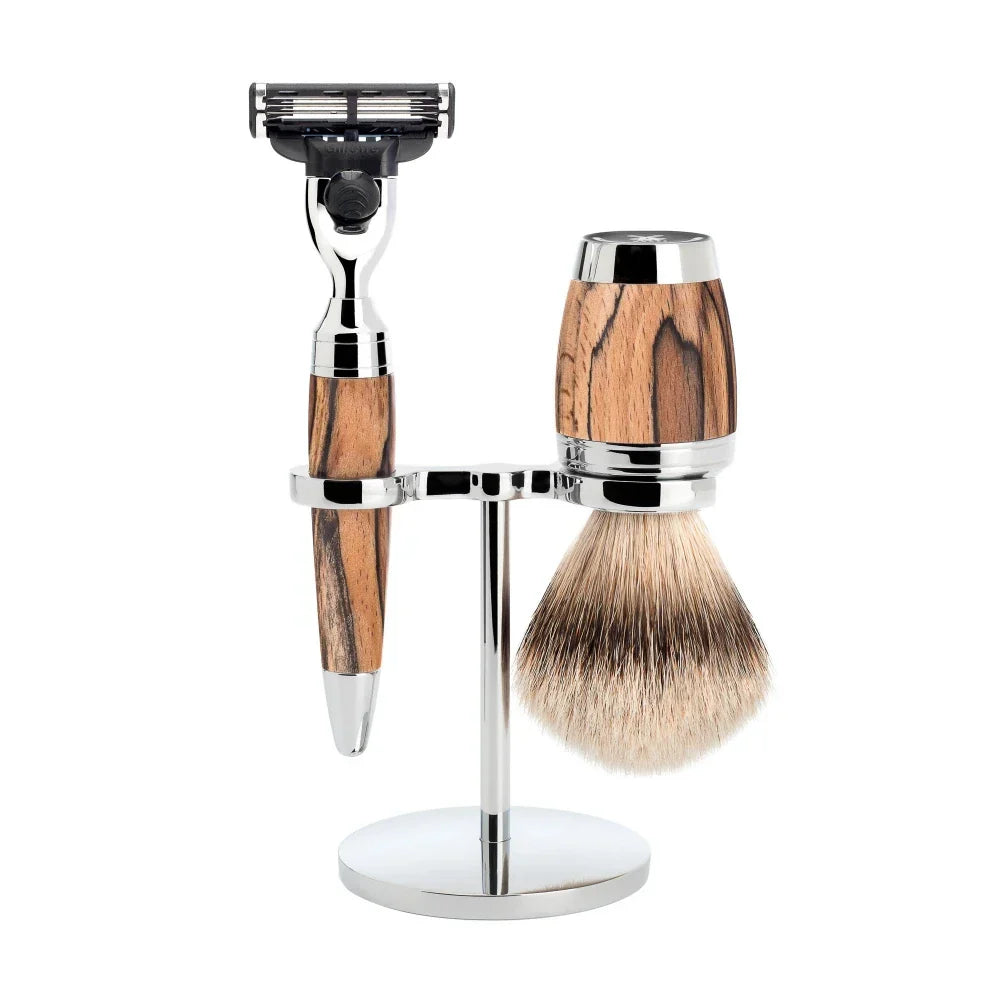 Ensemble de rasage 3 pièces Stylo - Hêtre échauffé