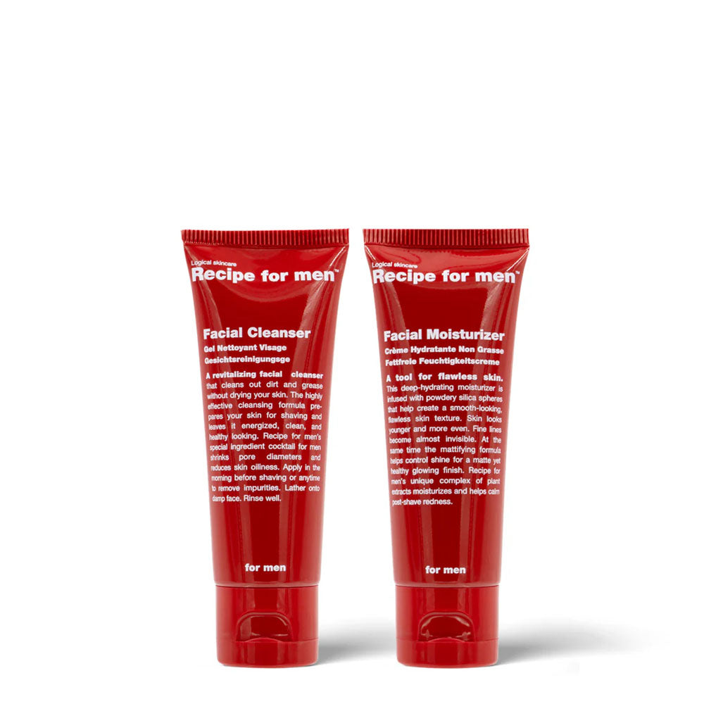 Recipe for Men Travel Kit - Facial Cleanser + Facial Moisturizer
