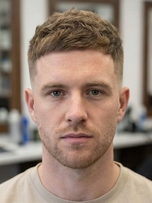 Getaperter Crew Cut bei einem jungen Mann