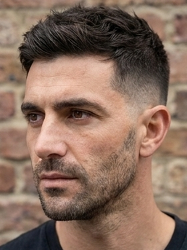 Crew Cut bei einem Mann mit dünner werdendem Haar