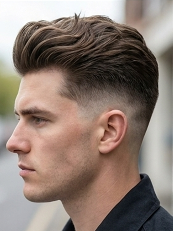 Quiff mit Bart bei einem Mann Mitte dreißig