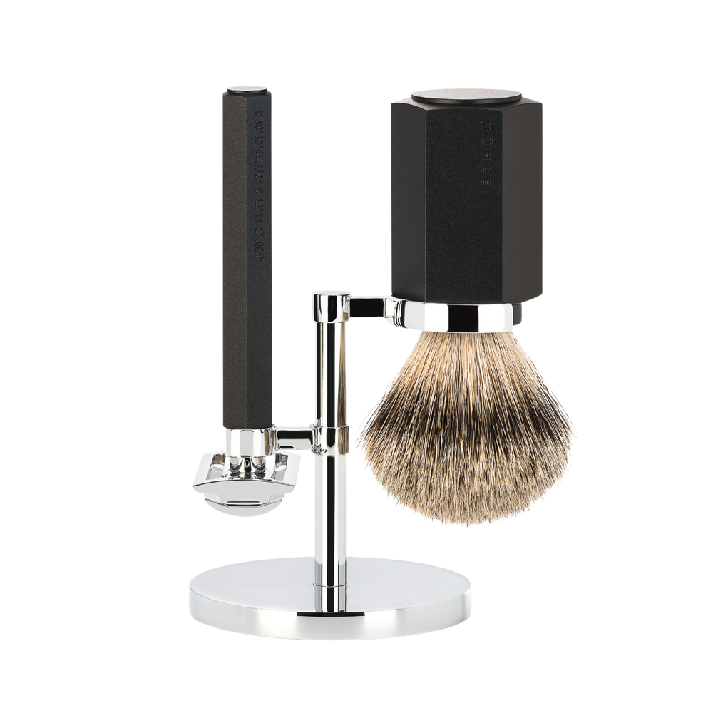Mühle Shaving Set Hexagon - Graphite - Saf.Razor - Dashaar