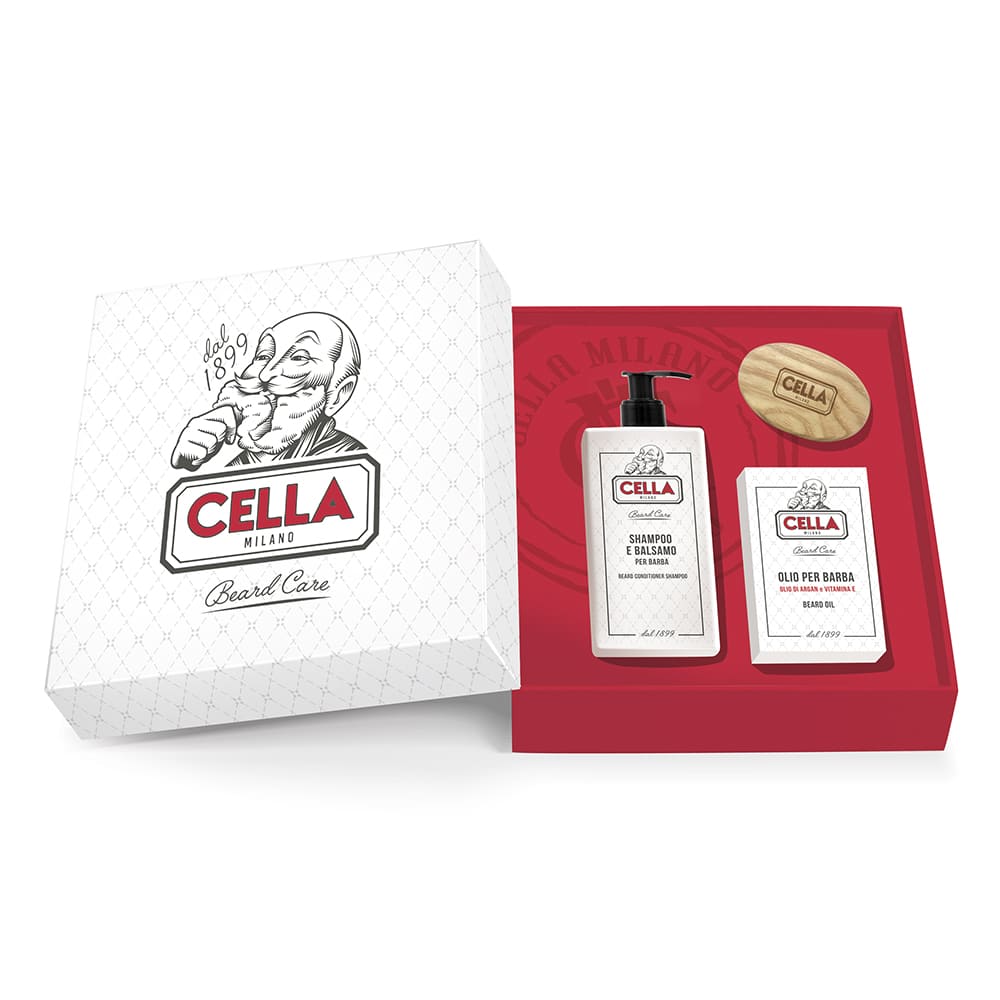 Cella Milano Beard Care Set – Shampoo, Oil & Brush