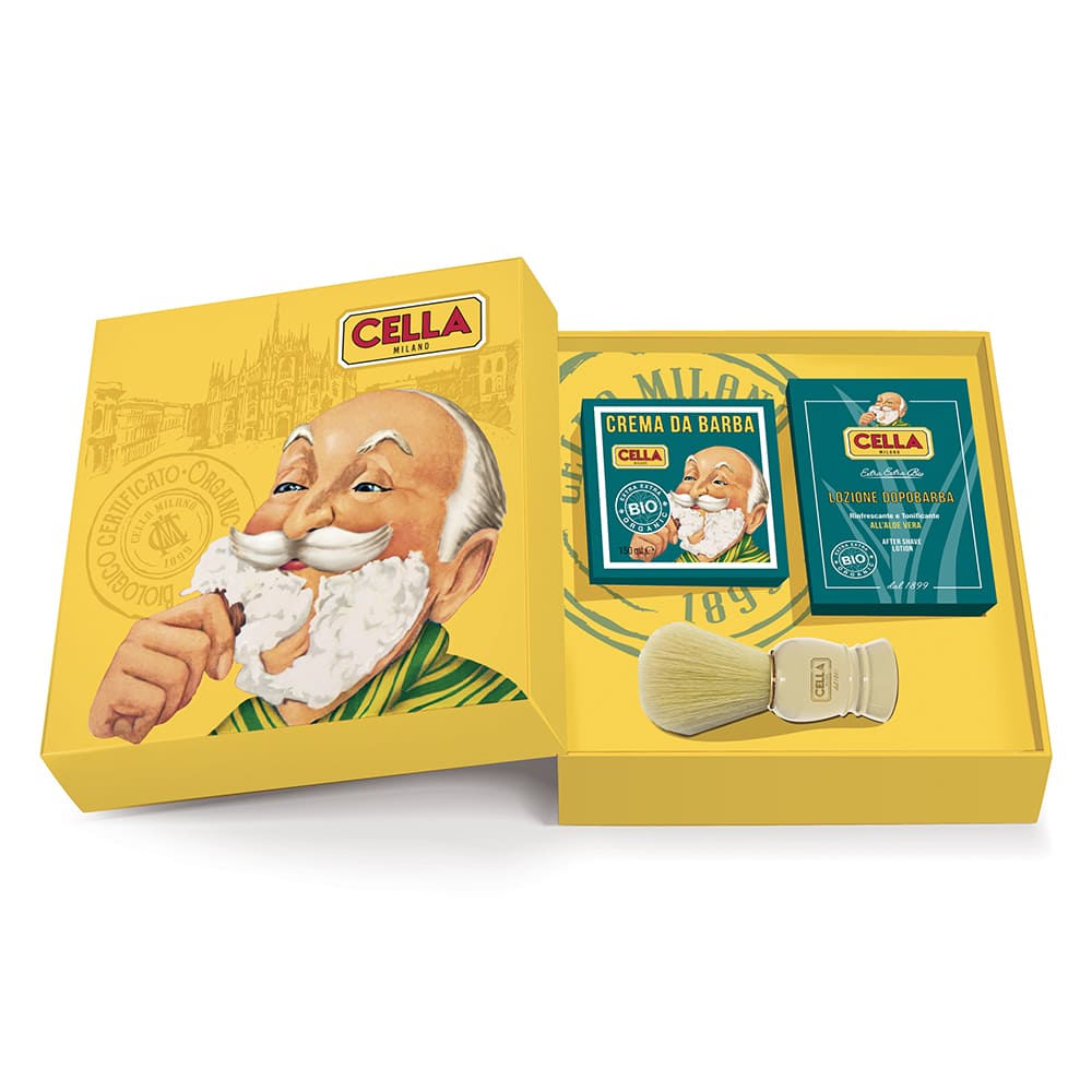 Cella Milano Organic Shaving Set – Cream, Aftershave & Brush