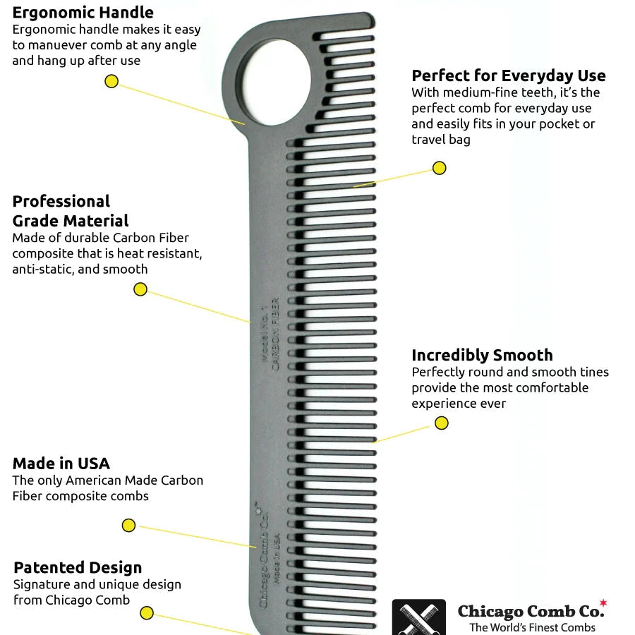 Hair Comb Model No. 1 – Carbon Fiber