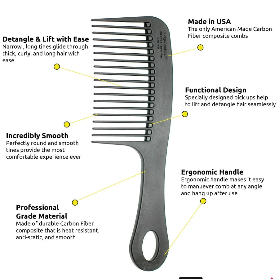 Hair Comb Model No. 8 – Carbon Fiber