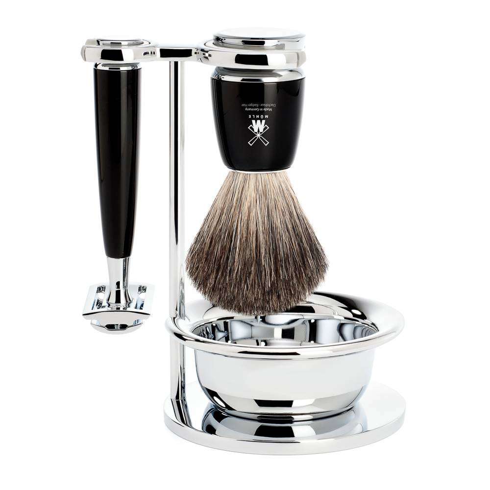 Image of product Rytmo Safety Razor Scheerset (4-delig) - Graudas - Zwart